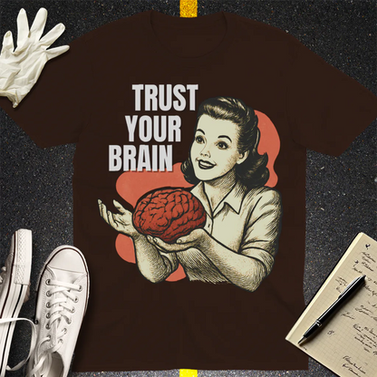 Brains for Dinner T-Shirt - Dark Chocolate
