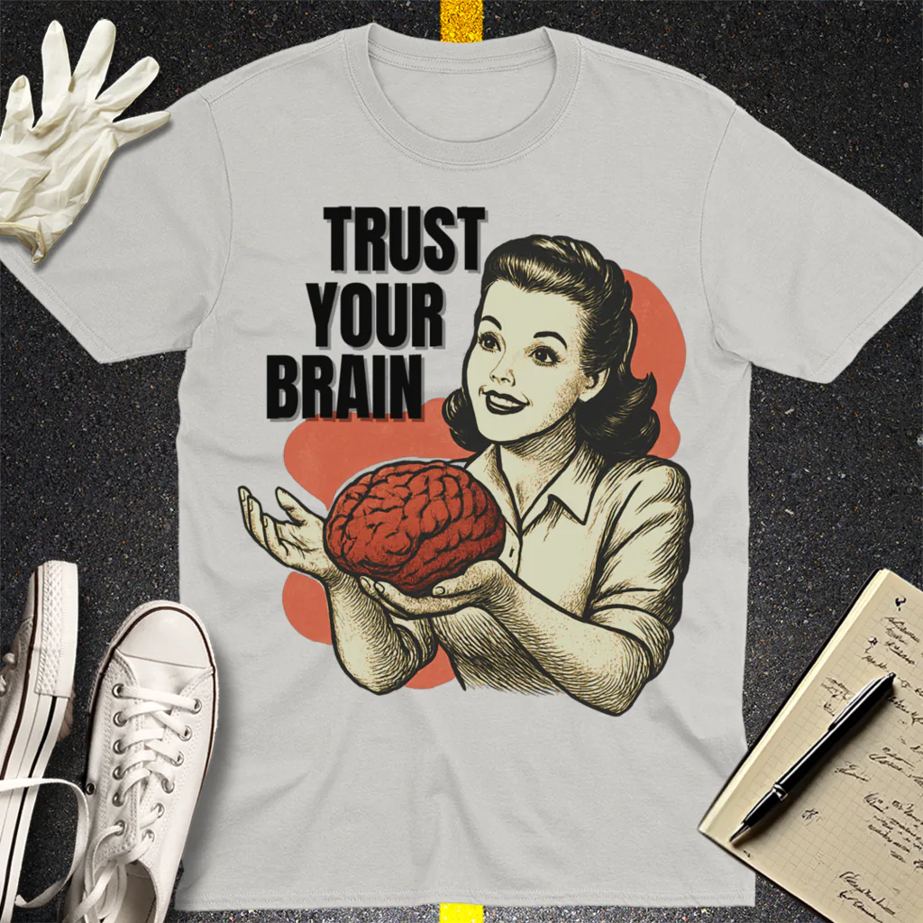 Brains for Dinner T-Shirt - Ice Grey