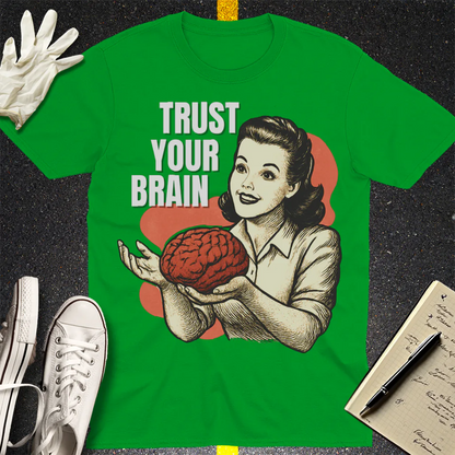 Brains for Dinner T-Shirt - Irish Green