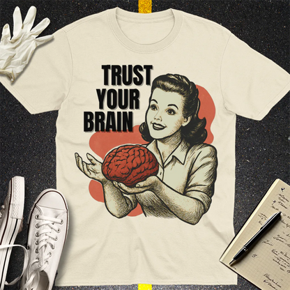 Brains for Dinner T-Shirt - Natural