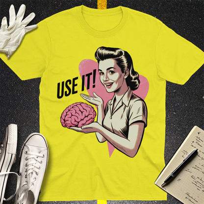 Use Your Brain T-Shirt - Cornsilk