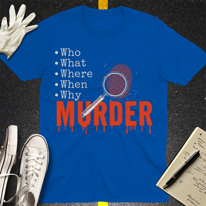 Murder Mystery Questions T-Shirt - Royal