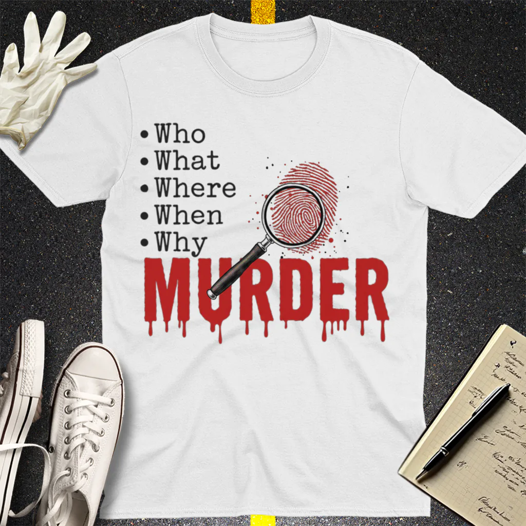Murder Mystery Questions T-Shirt - White
