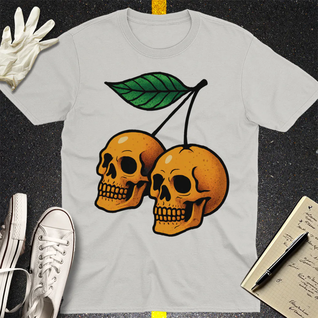 Deadly Sweet Cherries T-Shirt - Ice Grey