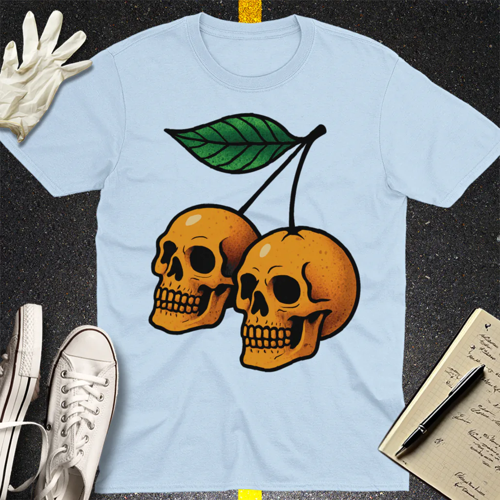 Deadly Sweet Cherries T-Shirt - Light Blue