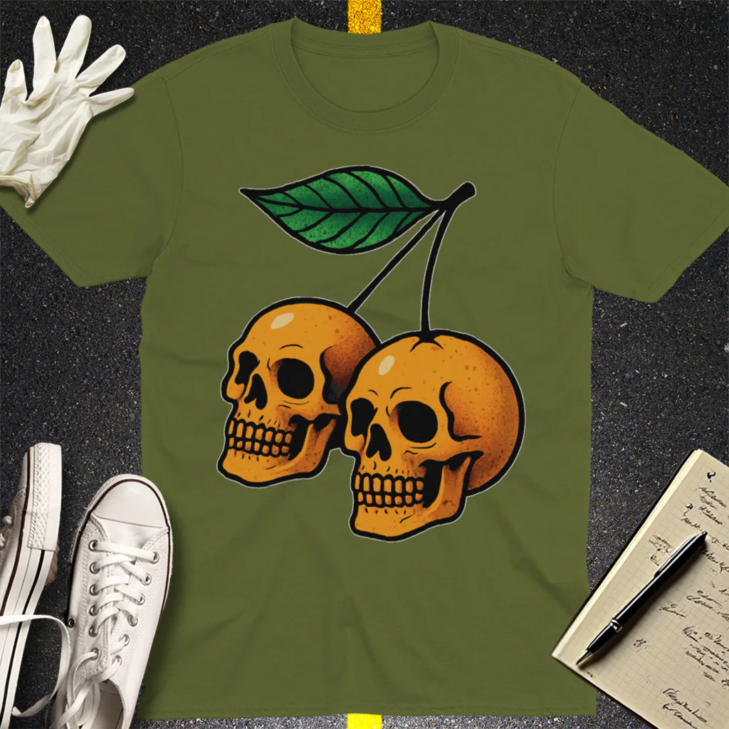 Deadly Sweet Cherries T-Shirt - Military Green