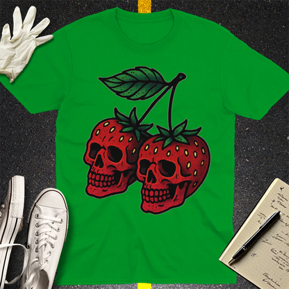 Strawberry Skulls T-Shirt - Irish Green