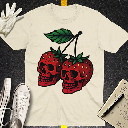 Strawberry Skulls T-Shirt - Natural