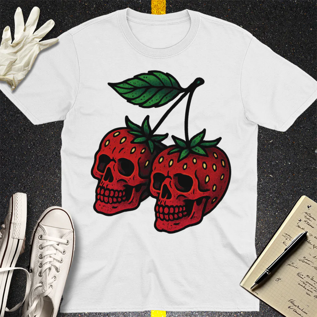 Strawberry Skulls T-Shirt - White
