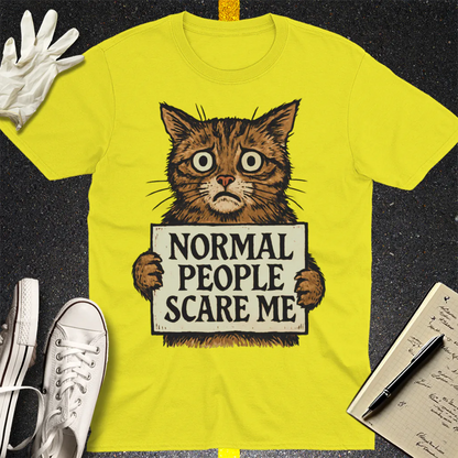 Normal People Scare Me T-Shirt - Cornsilk