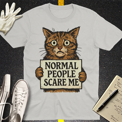 Normal People Scare Me T-Shirt - Ice Grey