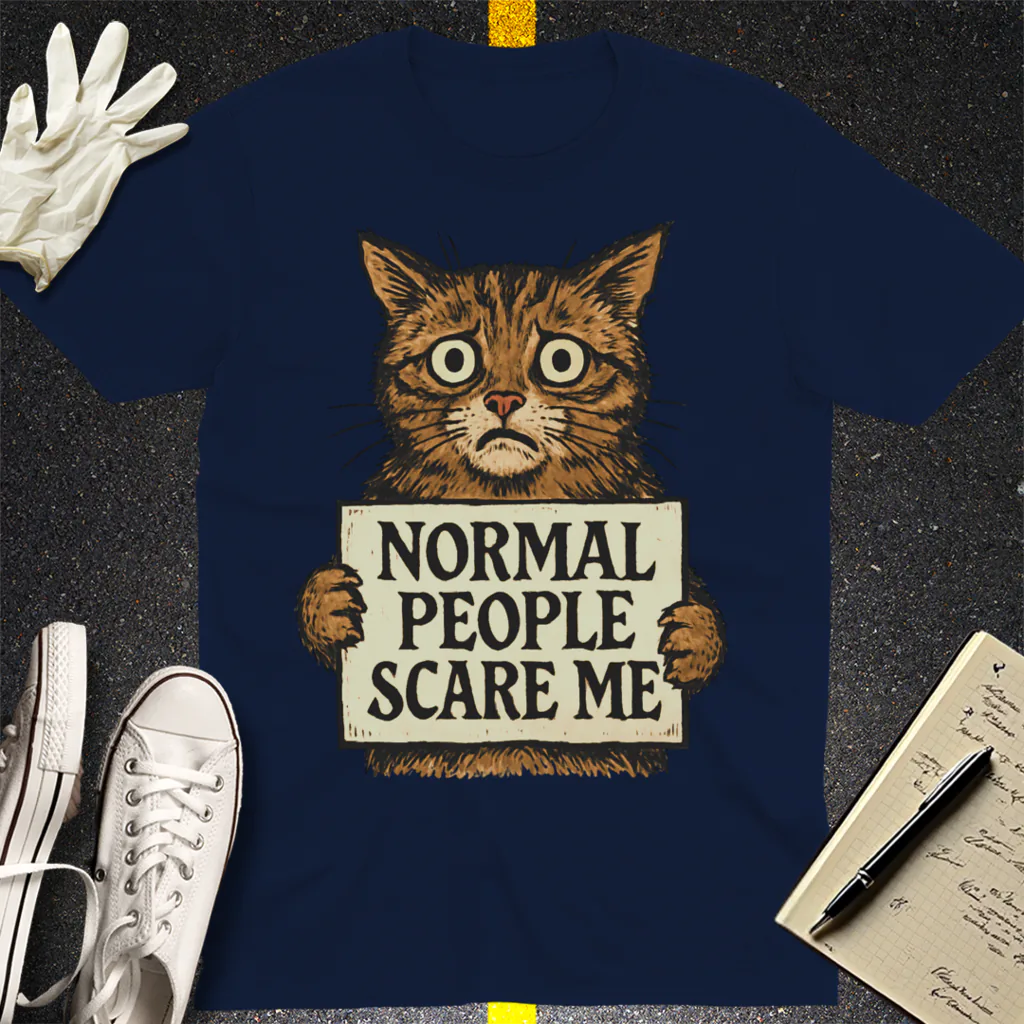 Normal People Scare Me T-Shirt - Navy