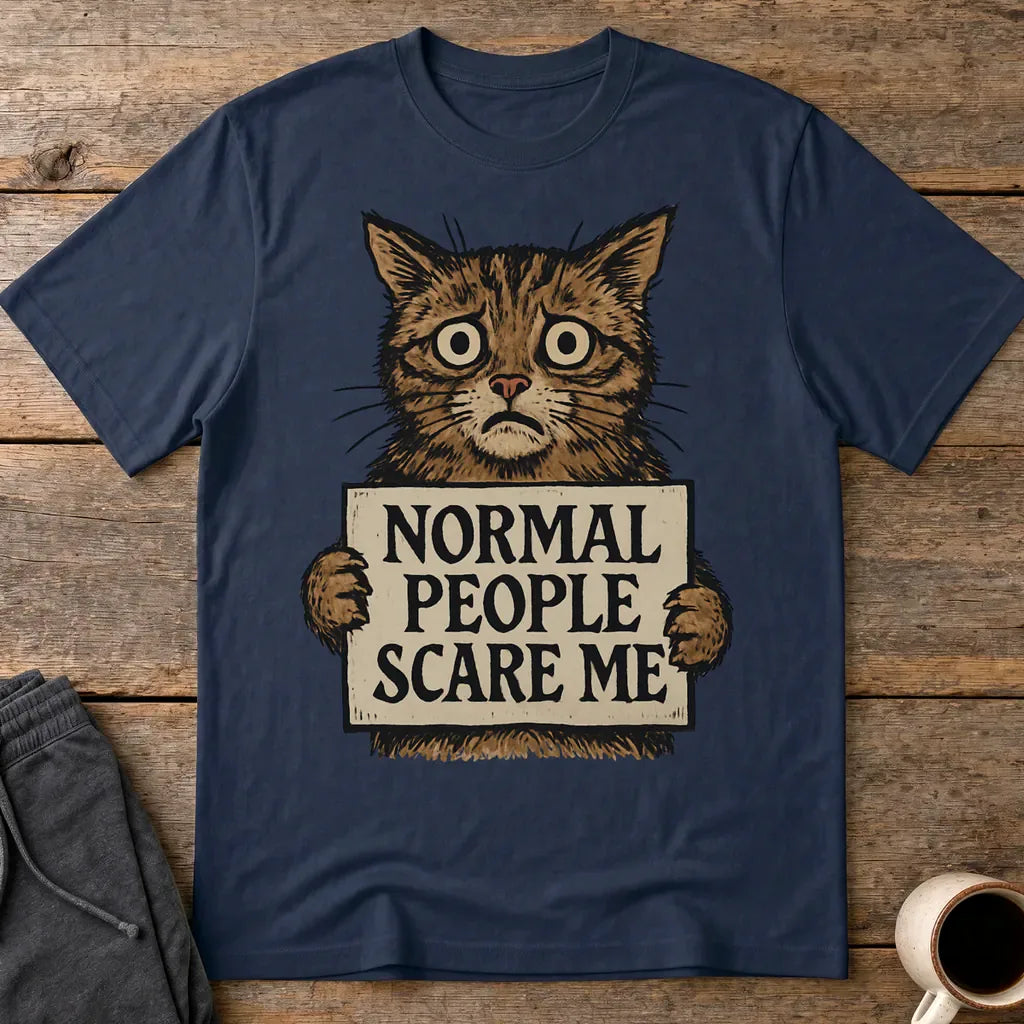 Normal People Scare Me T-Shirt - Navy