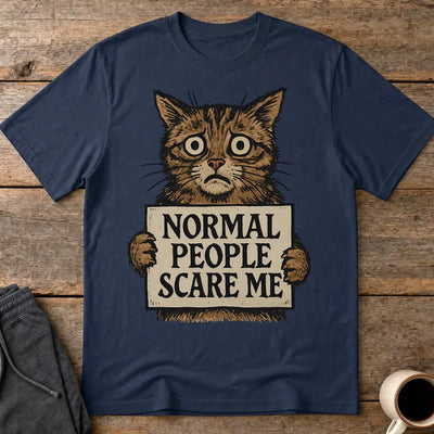 Normal People Scare Me T-Shirt - Navy