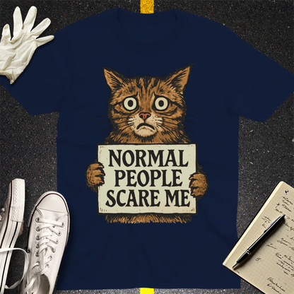 Normal People Scare Me T-Shirt - Navy