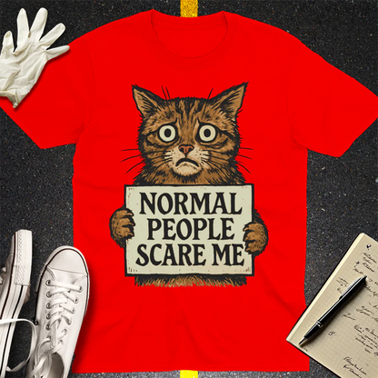 Normal People Scare Me T-Shirt - Red