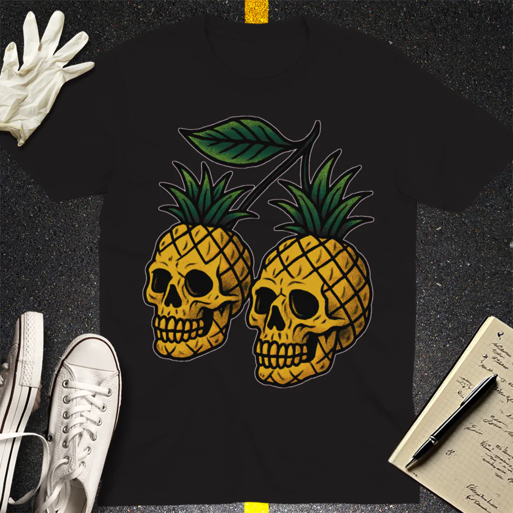 Pineapple Skulls T-Shirt - Black