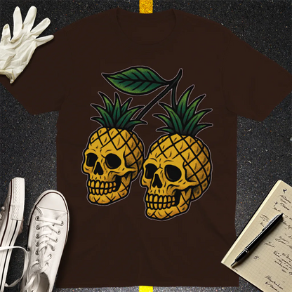 Pineapple Skulls T-Shirt - Dark Chocolate
