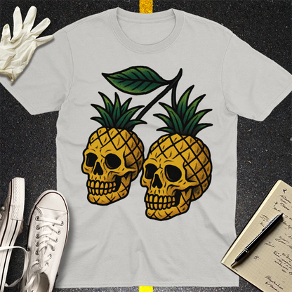 Pineapple Skulls T-Shirt - Ice Grey