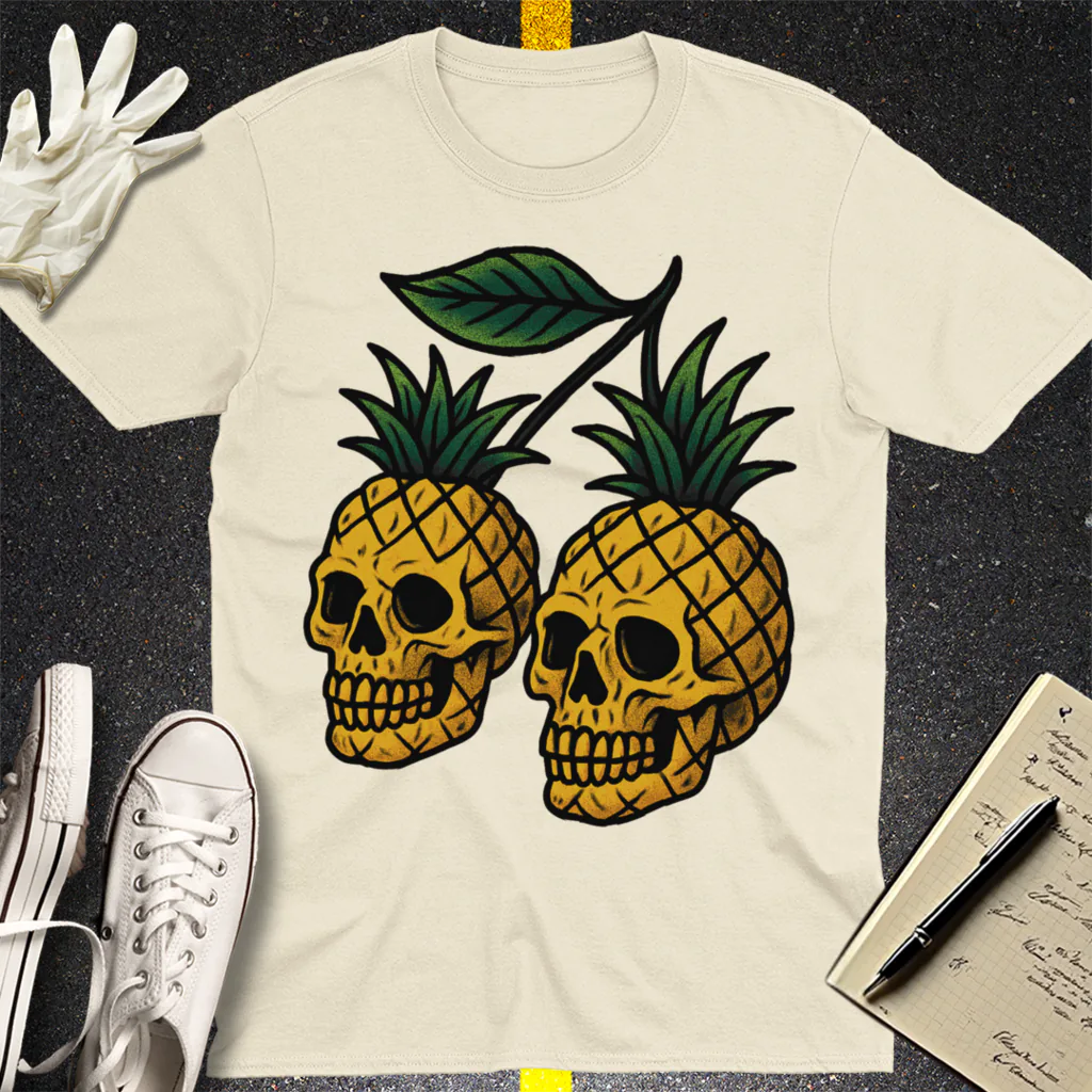 Pineapple Skulls T-Shirt - Natural