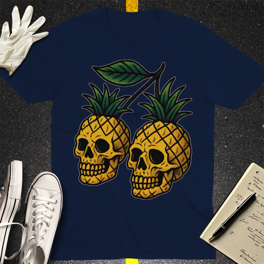 Pineapple Skulls T-Shirt - Navy