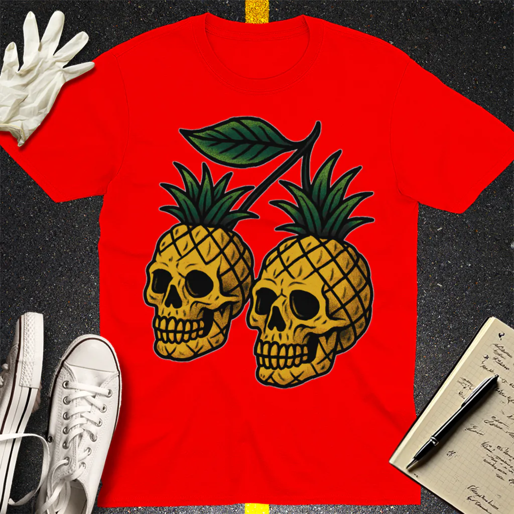 Pineapple Skulls T-Shirt - Red