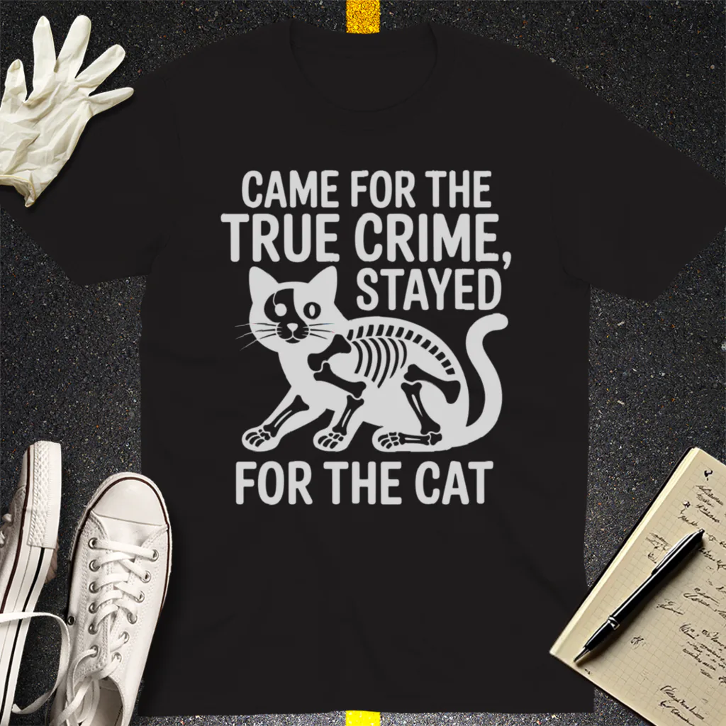 True Crime Cat Lover T-Shirt - Black