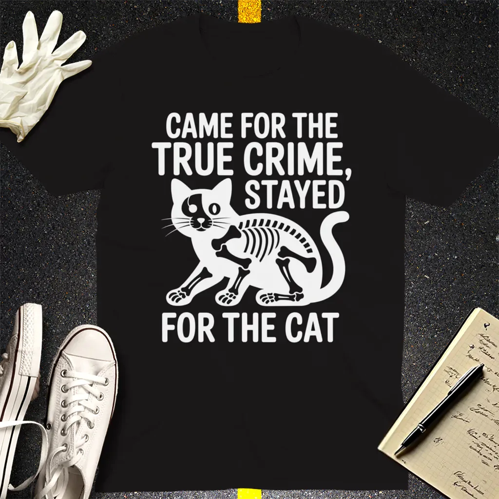True Crime Cat Lover T-Shirt - Black