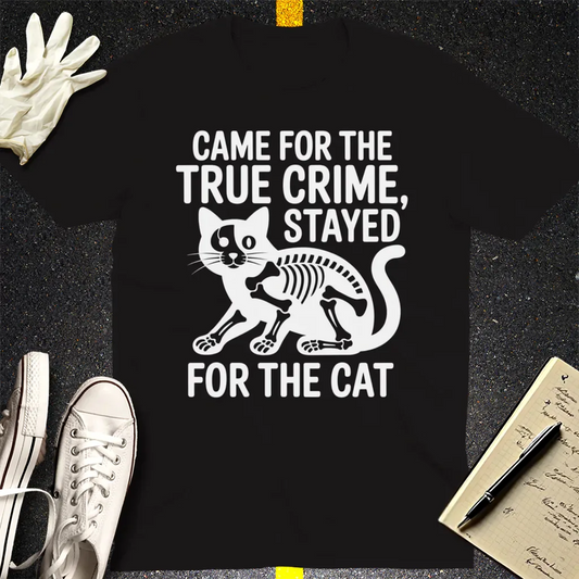 True Crime Cat Lover T-Shirt - Black