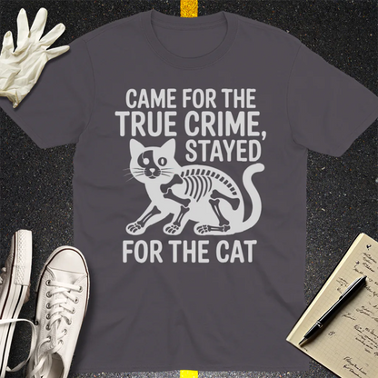 True Crime Cat Lover T-Shirt - Charcoal