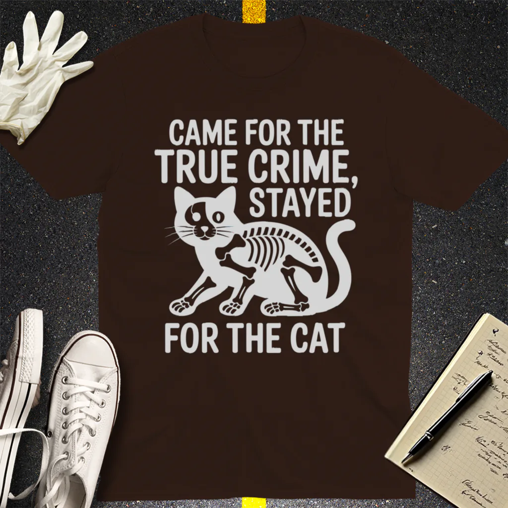True Crime Cat Lover T-Shirt - Dark Chocolate