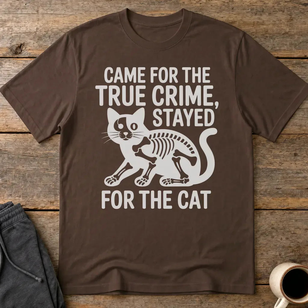 True Crime Cat Lover T-Shirt - Dark Chocolate
