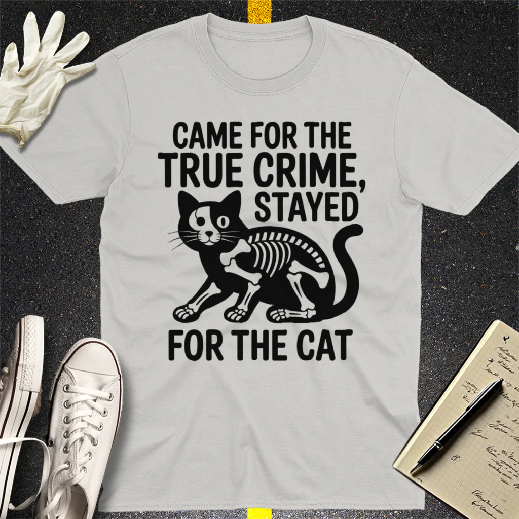 True Crime Cat Lover T-Shirt - Ice Grey