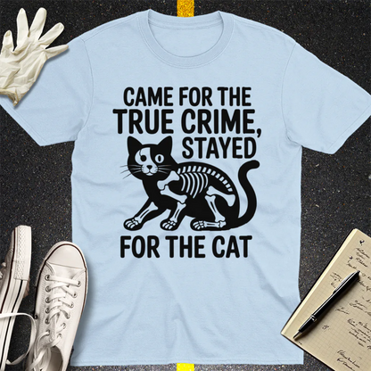 True Crime Cat Lover T-Shirt - Light Blue