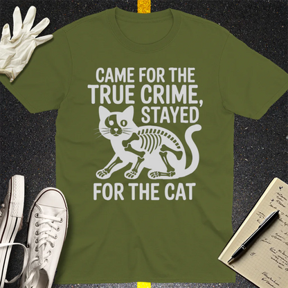 True Crime Cat Lover T-Shirt - Military Green