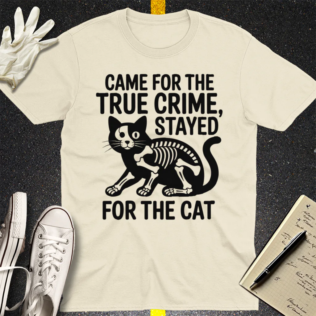 True Crime Cat Lover T-Shirt - Natural