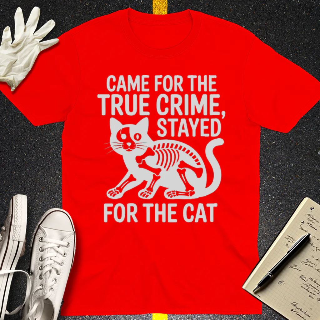True Crime Cat Lover T-Shirt - Red