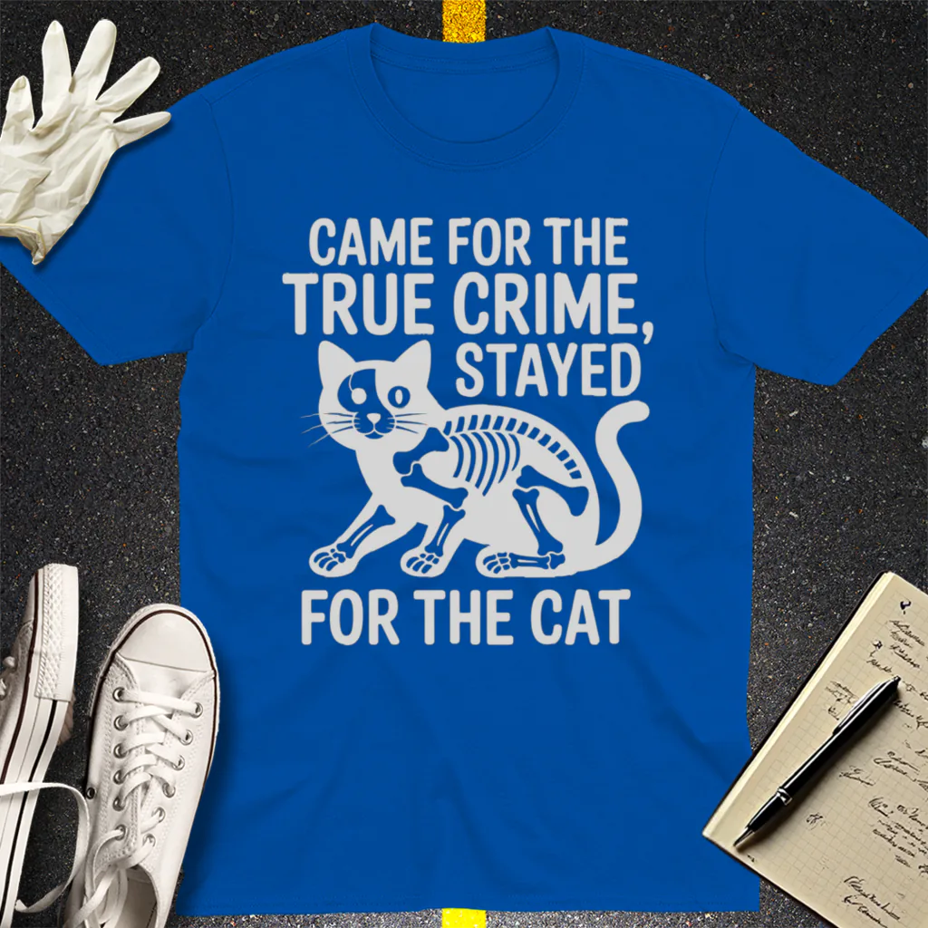 True Crime Cat Lover T-Shirt - Royal