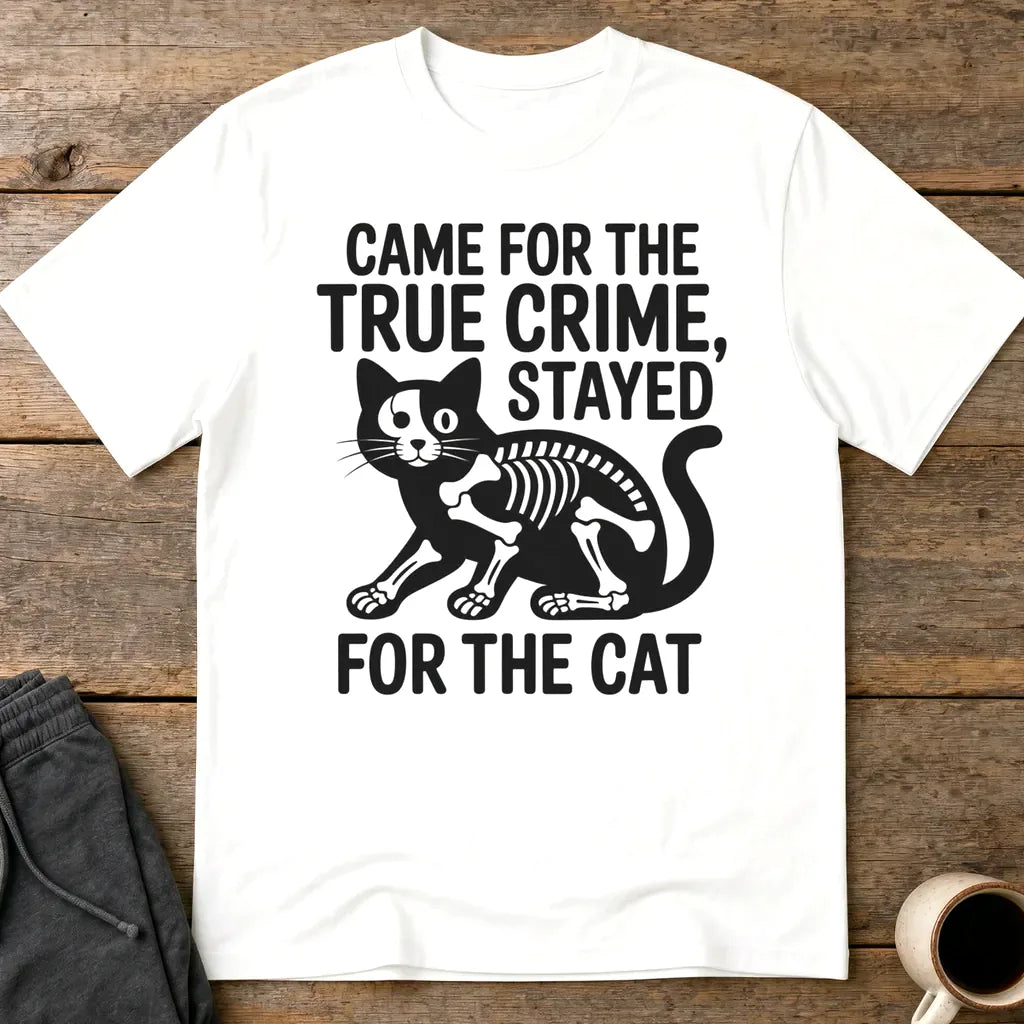 True Crime Cat Lover T-Shirt - White