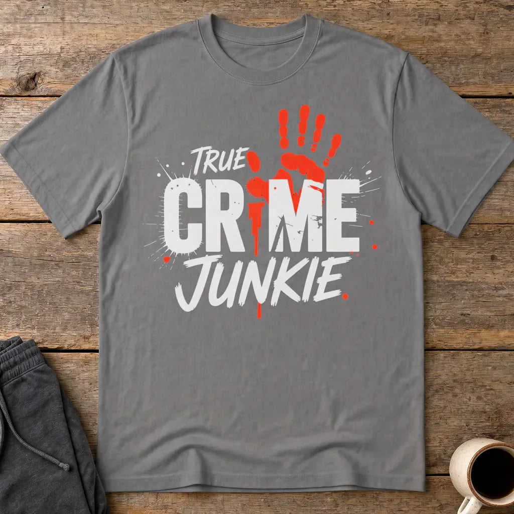 True Crime Junkie T-Shirt - Charcoal