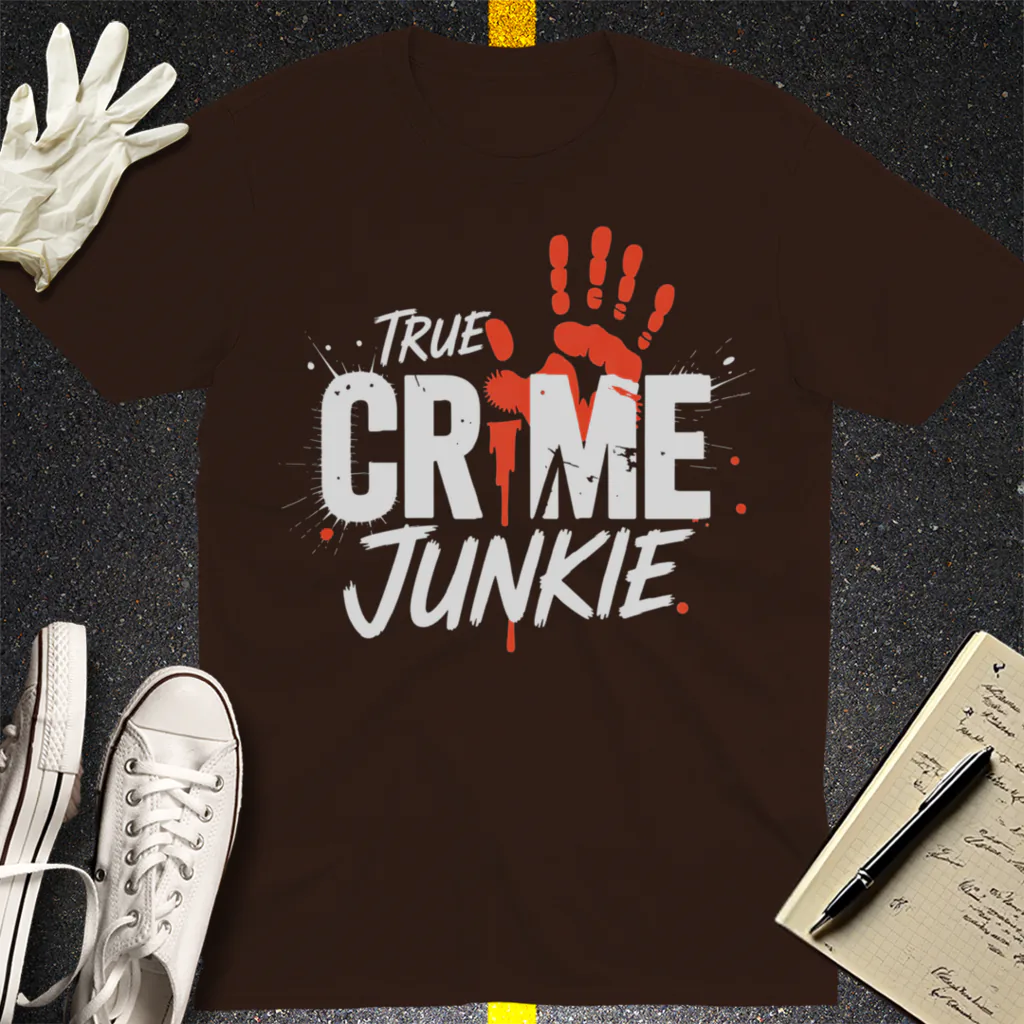 True Crime Junkie T-Shirt - Dark Chocolate