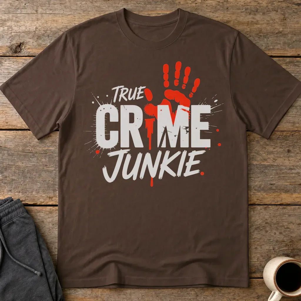True Crime Junkie T-Shirt - Dark Chocolate