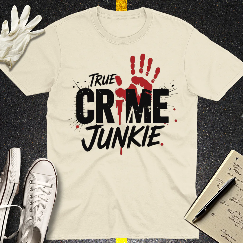 True Crime Junkie T-Shirt - Natural