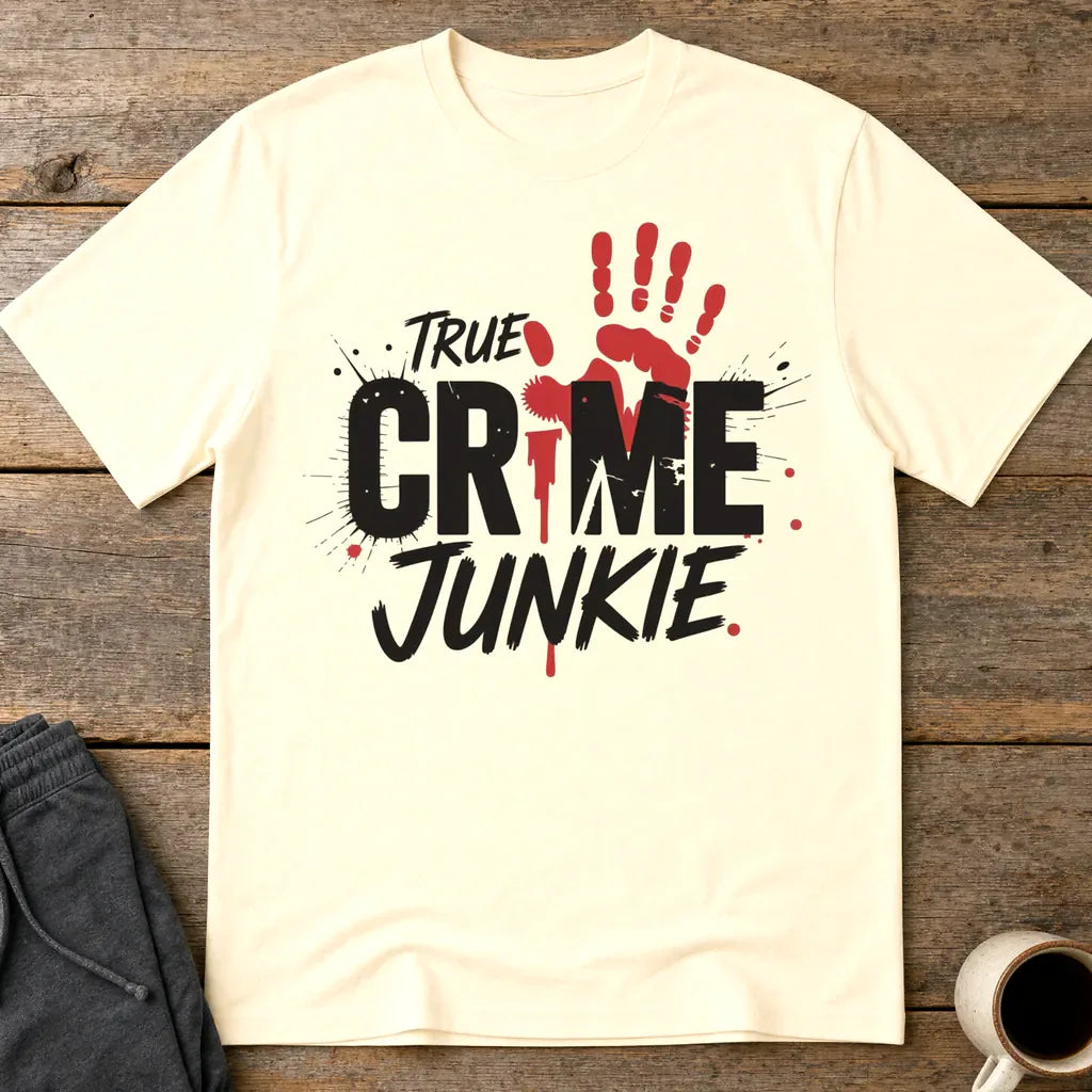 True Crime Junkie T-Shirt - Natural