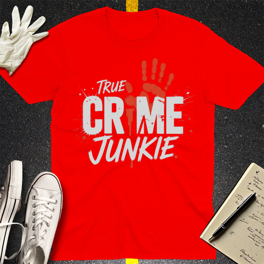 True Crime Junkie T-Shirt - Red