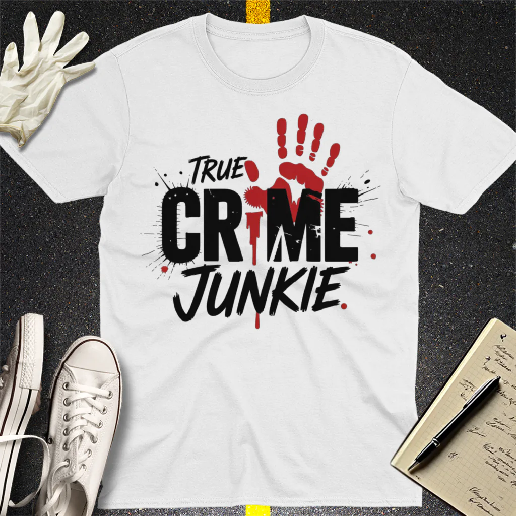 True Crime Junkie T-Shirt - White