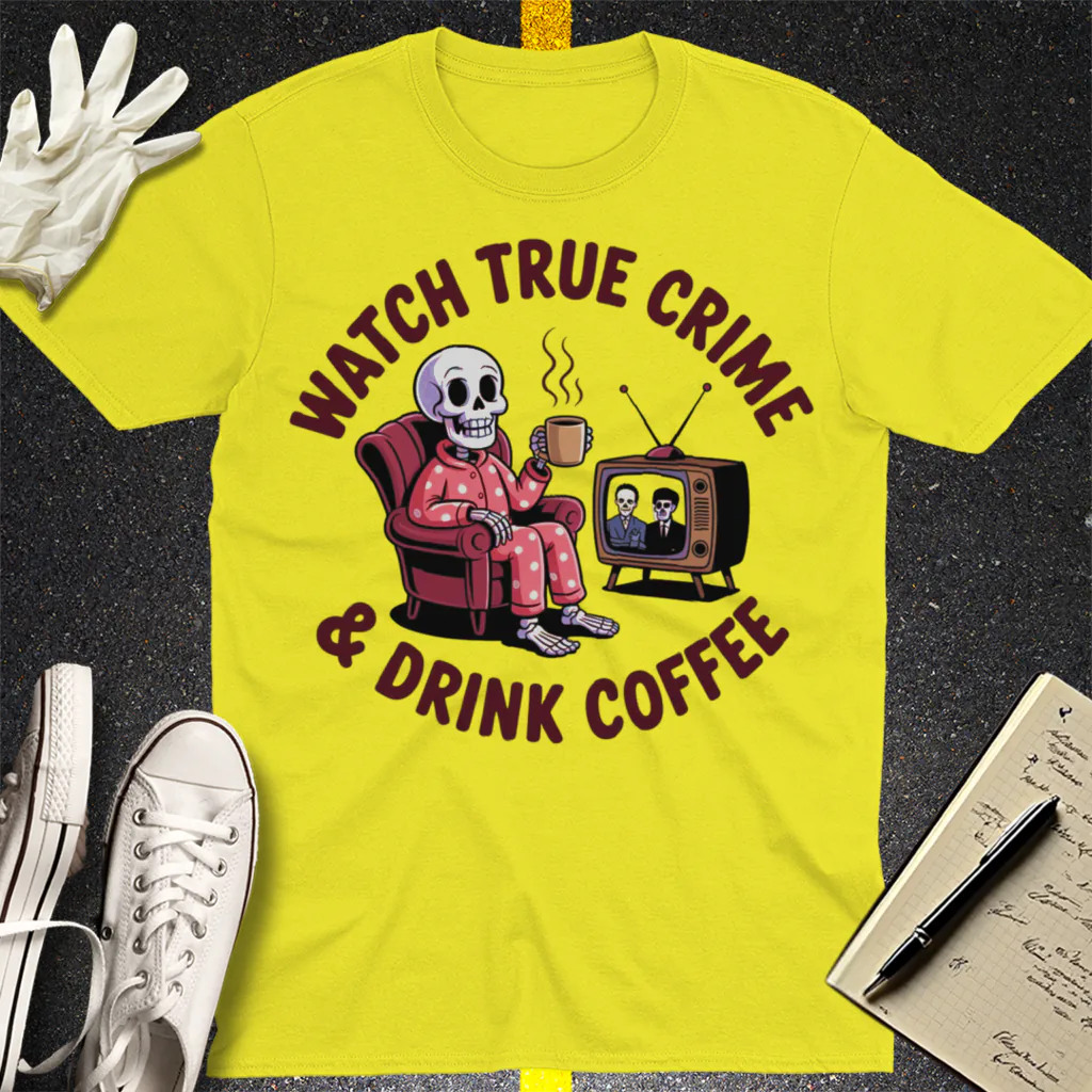 True Crime & Coffee T-Shirt - Cornsilk