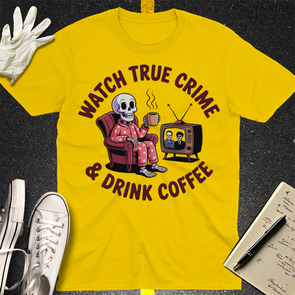 True Crime & Coffee T-Shirt - Daisy