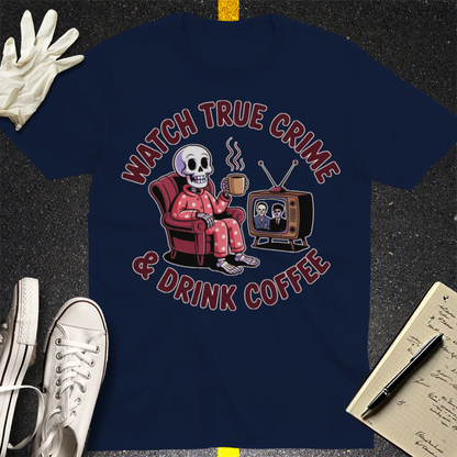 True Crime & Coffee T-Shirt - Navy