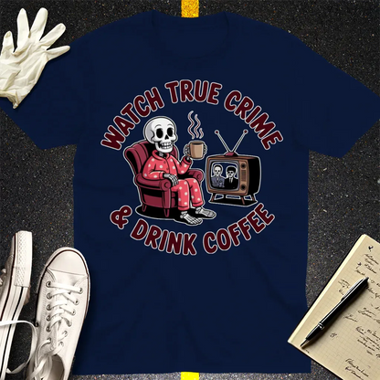 True Crime & Coffee T-Shirt - Navy